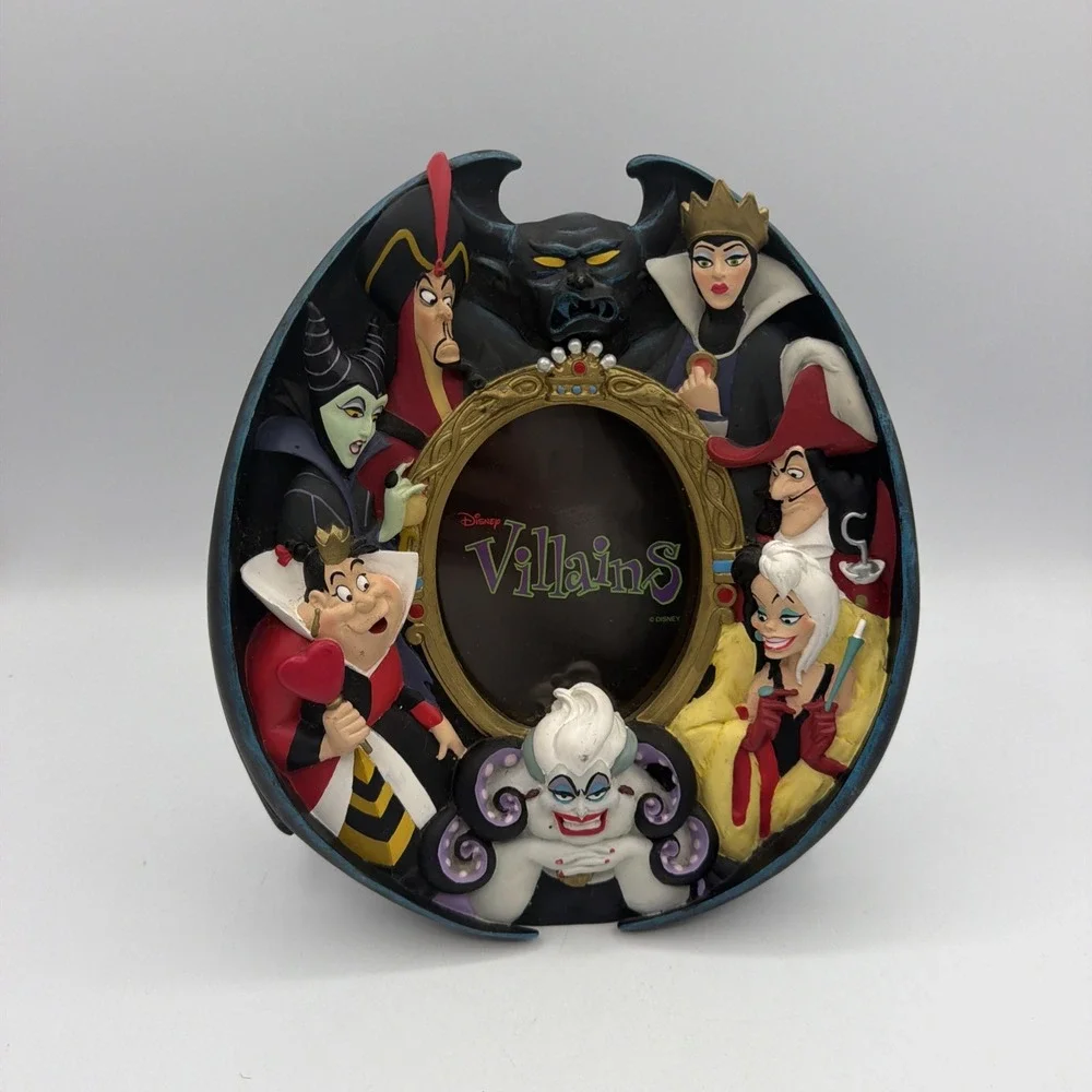 Disney Villains Oval Picture Frame Maleficent Hook Ursula Jafar Cruella 3D 2000